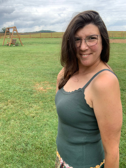 Eucalyptus Scalloped Cami Tank