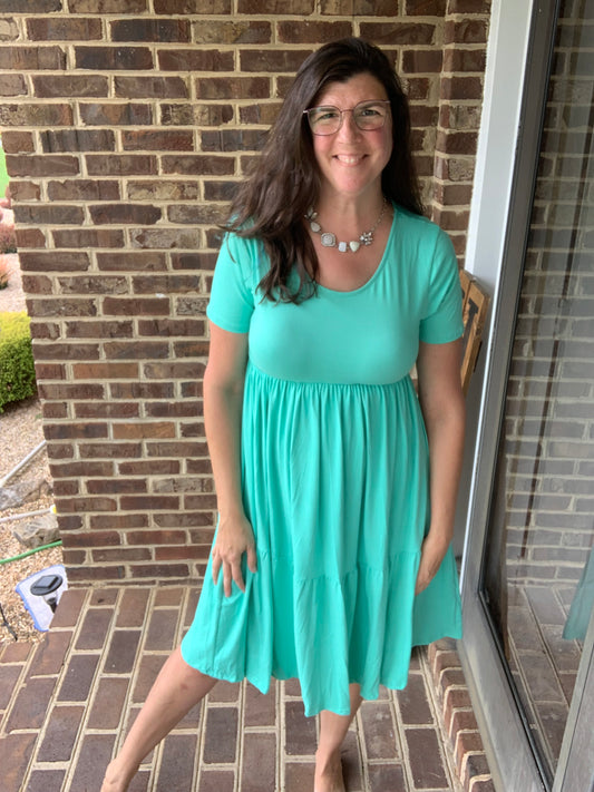 Mint Tiered Dress