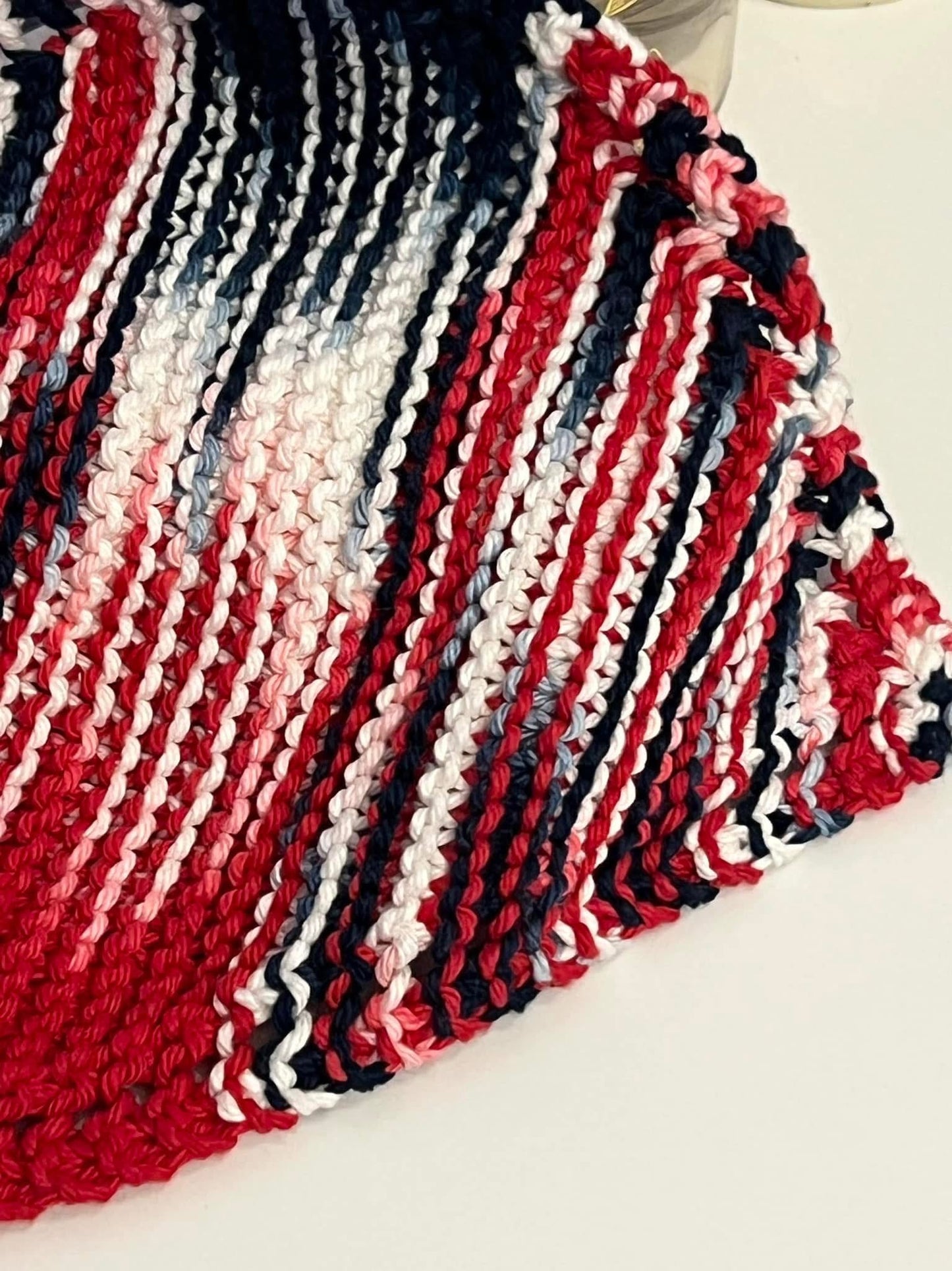 Americana Ombre 100% Cotton Hand Knit Dish Cloth