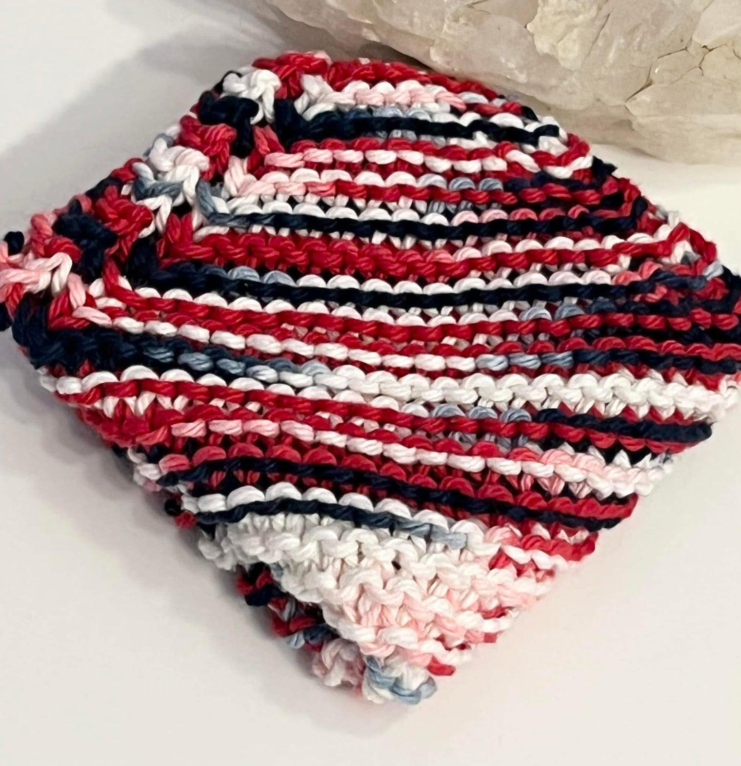 Americana Ombre 100% Cotton Hand Knit Dish Cloth